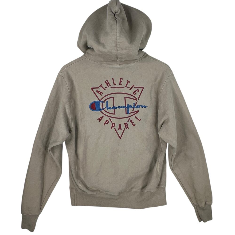 Champion Reverse Weave Hoodie Small Embroidered Athletic Apparel Spellout